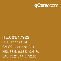 Code couleur: HEX #B17922 | qconv.com