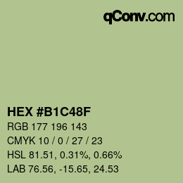 カラーコード: HEX #B1C48F | qconv.com