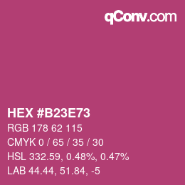 Code couleur: HEX #B23E73 | qconv.com