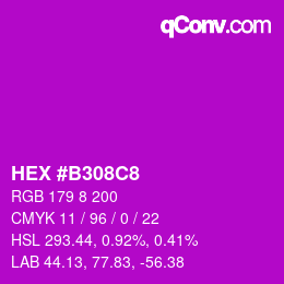 Farbcode: HEX #B308C8 | qconv.com