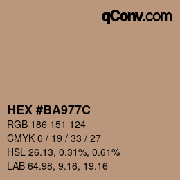 Color code: HEX #BA977C | qconv.com