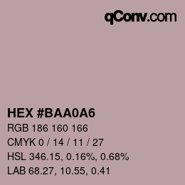 Color code: HEX #BAA0A6 | qconv.com