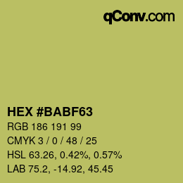 Farbcode: HEX #BABF63 | qconv.com