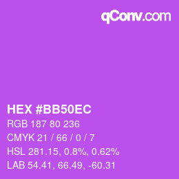 Color code: HEX #BB50EC | qconv.com