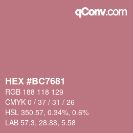 Farbcode: HEX #BC7681 | qconv.com