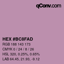 Color code: HEX #BC8FAD | qconv.com