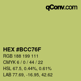 Color code: HEX #BCC76F | qconv.com