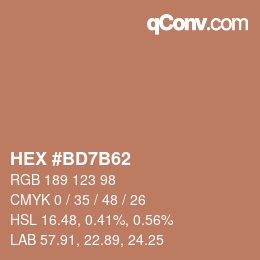 Farbcode: HEX #BD7B62 | qconv.com