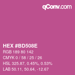 Código de color: HEX #BD508E | qconv.com