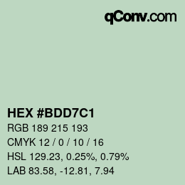 Code couleur: HEX #BDD7C1 | qconv.com