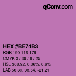 Color code: HEX #BE74B3 | qconv.com