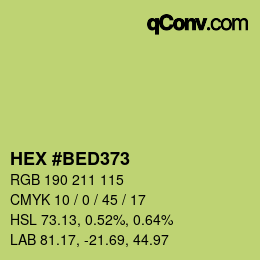 Código de color: HEX #BED373 | qconv.com