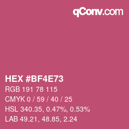 Farbcode: HEX #BF4E73 | qconv.com