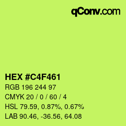 Código de color: HEX #C4F461 | qconv.com