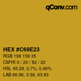 Farbcode: HEX #C69E23 | qconv.com