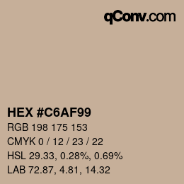 Farbcode: HEX #C6AF99 | qconv.com