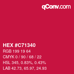 Color code: HEX #C71340 | qconv.com