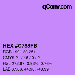 カラーコード: HEX #C788FB | qconv.com