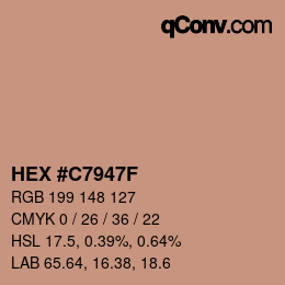 Código de color: HEX #C7947F | qconv.com