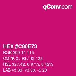 Código de color: HEX #C80E73 | qconv.com