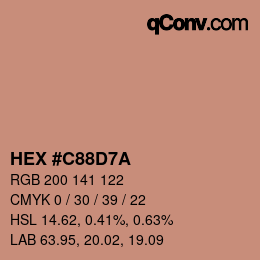 Code couleur: HEX #C88D7A | qconv.com