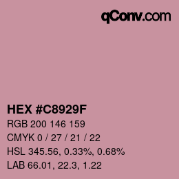 Color code: HEX #C8929F | qconv.com