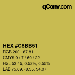 カラーコード: HEX #C8BB51 | qconv.com