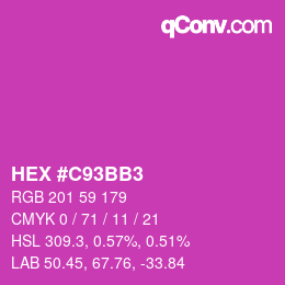 カラーコード: HEX #C93BB3 | qconv.com