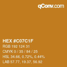 Color code: HEX #C07C1F | qconv.com