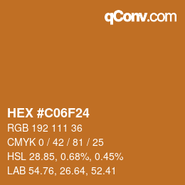 Color code: HEX #C06F24 | qconv.com