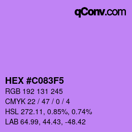 Código de color: HEX #C083F5 | qconv.com