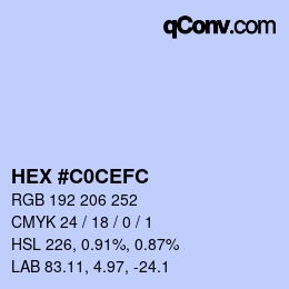 Código de color: HEX #C0CEFC | qconv.com