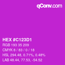 カラーコード: HEX #C123D1 | qconv.com