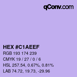 Color code: HEX #C1AEEF | qconv.com