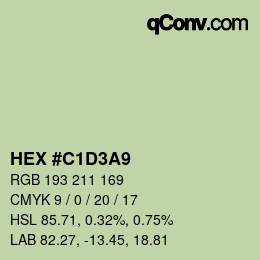 Farbcode: HEX #C1D3A9 | qconv.com