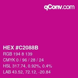 Código de color: HEX #C2088B | qconv.com