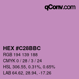 Code couleur: HEX #C28BBC | qconv.com