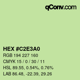 Código de color: HEX #C2E3A0 | qconv.com