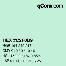 Color code: HEX #C2F0D9 | qconv.com