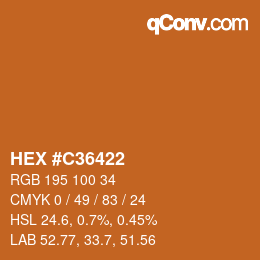 Color code: HEX #C36422 | qconv.com