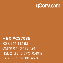 Código de color: HEX #C37035 | qconv.com