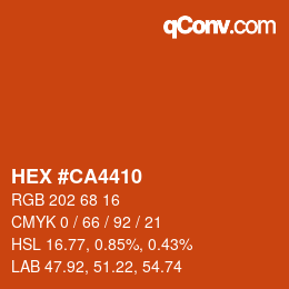 Farbcode: HEX #CA4410 | qconv.com