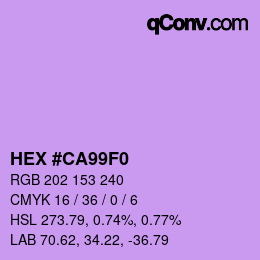 Código de color: HEX #CA99F0 | qconv.com