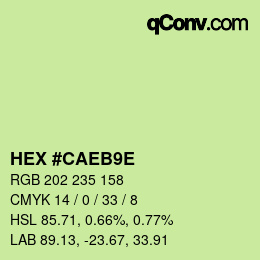 Color code: HEX #CAEB9E | qconv.com