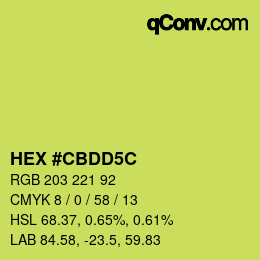 Código de color: HEX #CBDD5C | qconv.com