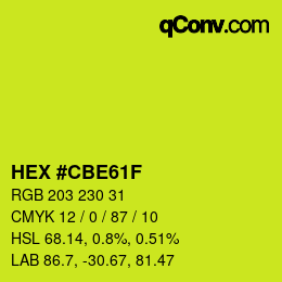 Farbcode: HEX #CBE61F | qconv.com