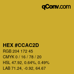 Código de color: HEX #CCAC2D | qconv.com