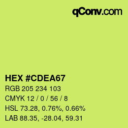 Color code: HEX #CDEA67 | qconv.com