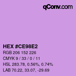 Farbcode: HEX #CE98E2 | qconv.com