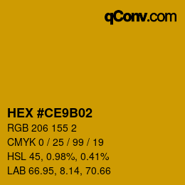 Color code: HEX #CE9B02 | qconv.com